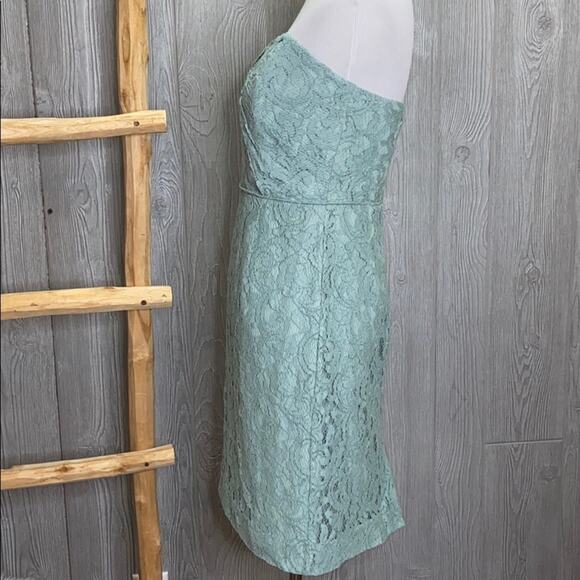 J. Crew Mint Lace Overlay Strapless Dress 2 - Picture 3 of 7